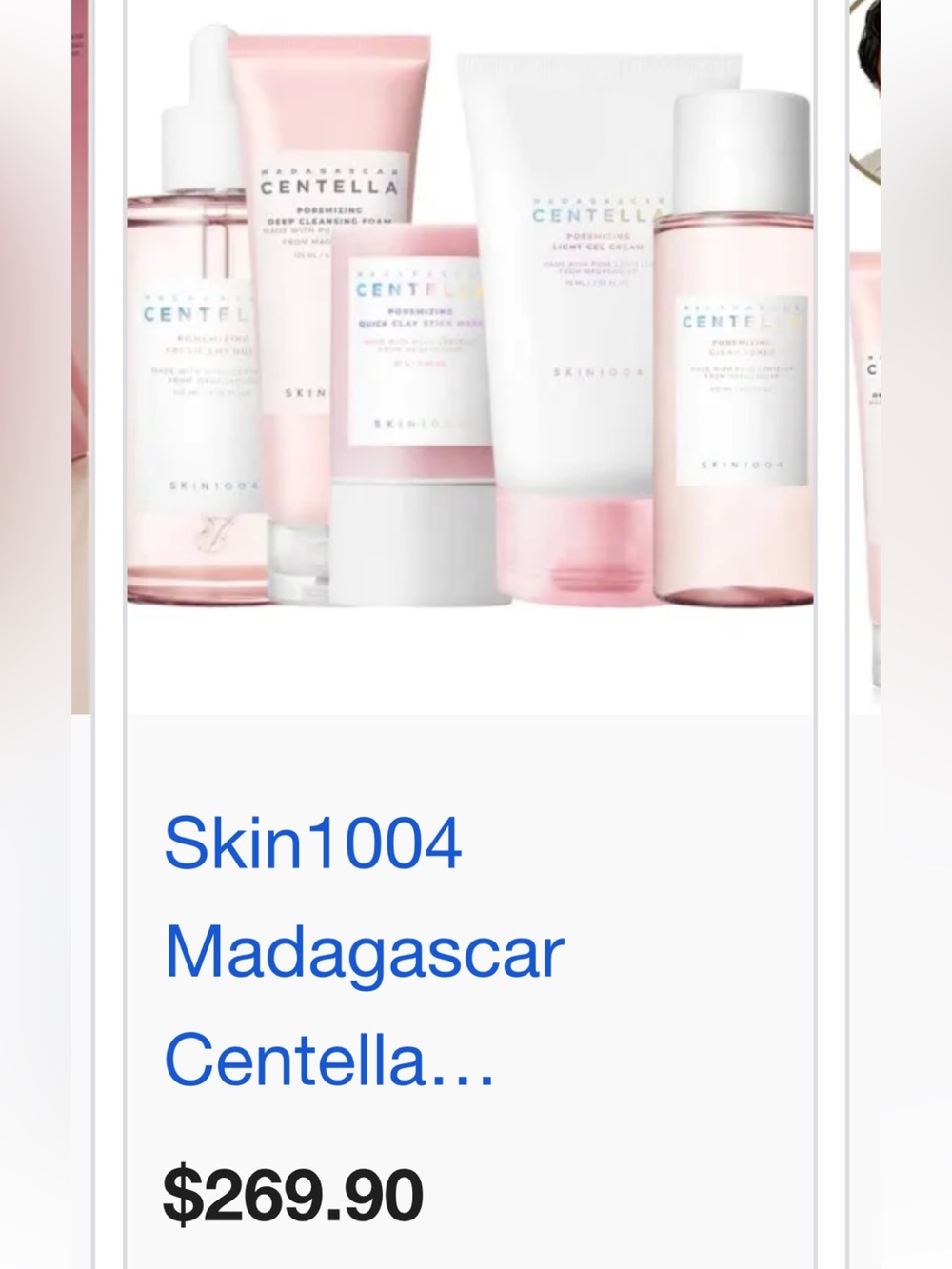 5 piece Madagascar Centella Soothing Skincare Set - Pink